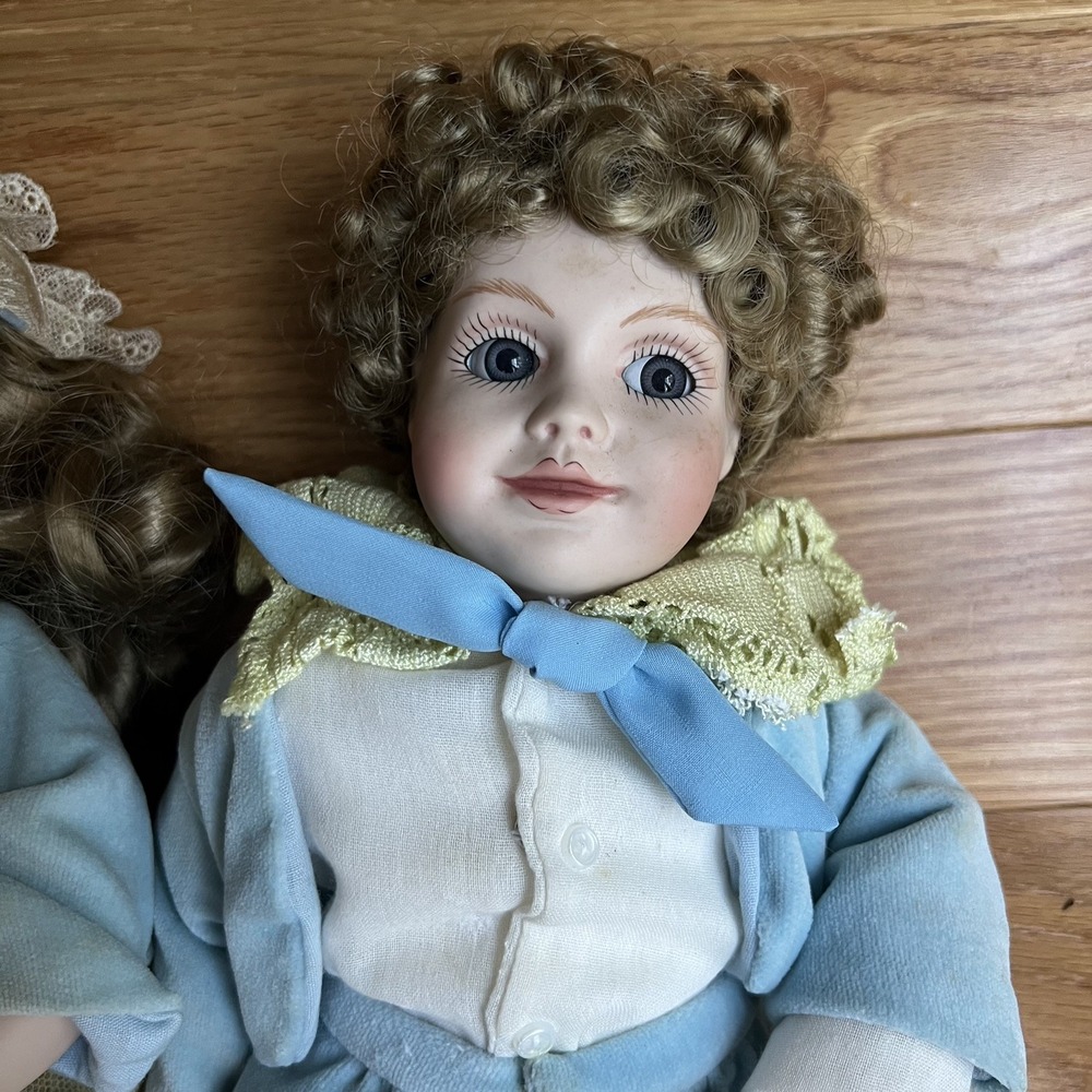 1985 Cindy McClure Forget Me Nots Dolls 16" Pair Boy & Girl Vintage Porcelain - Picture 8 of 15